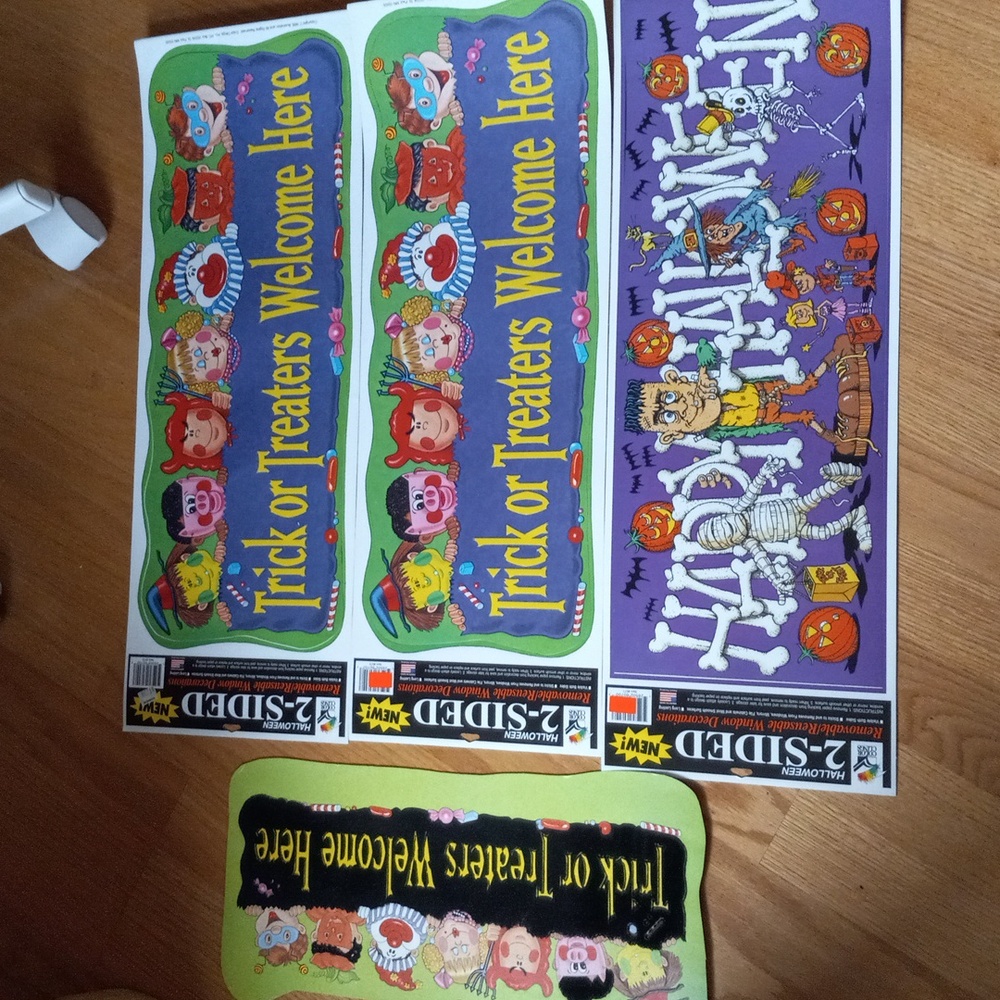 Color clings Halloween 2 sided removable/reusable window decorations